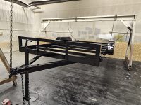Trailer frame finished with a high-performance industrial coating by Leone’s Custom Coatings. Trailer frame and metal components coated with a durable industrial finish by Leone’s Custom Coatings in Traverse City, Michigan.