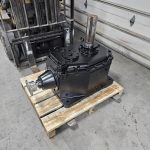 Industrial gearbox coated for durability and corrosion resistance by Leone’s Custom Coatings. Industrial gearbox finished with a durable black protective coating by Leone’s Custom Coatings in Traverse City, Michigan.